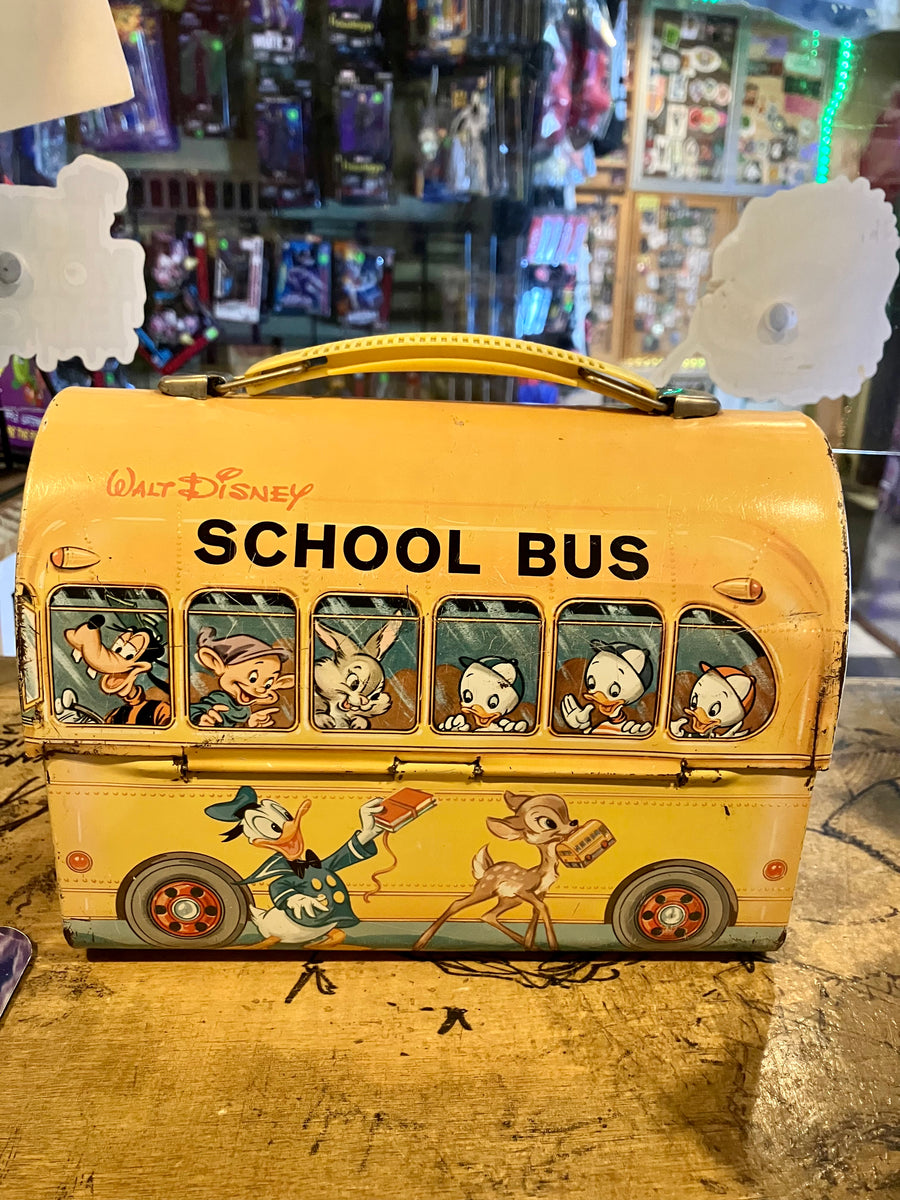Lunch Box: Walt Disney School Bus 1960s (No Thermos) (Vintage
