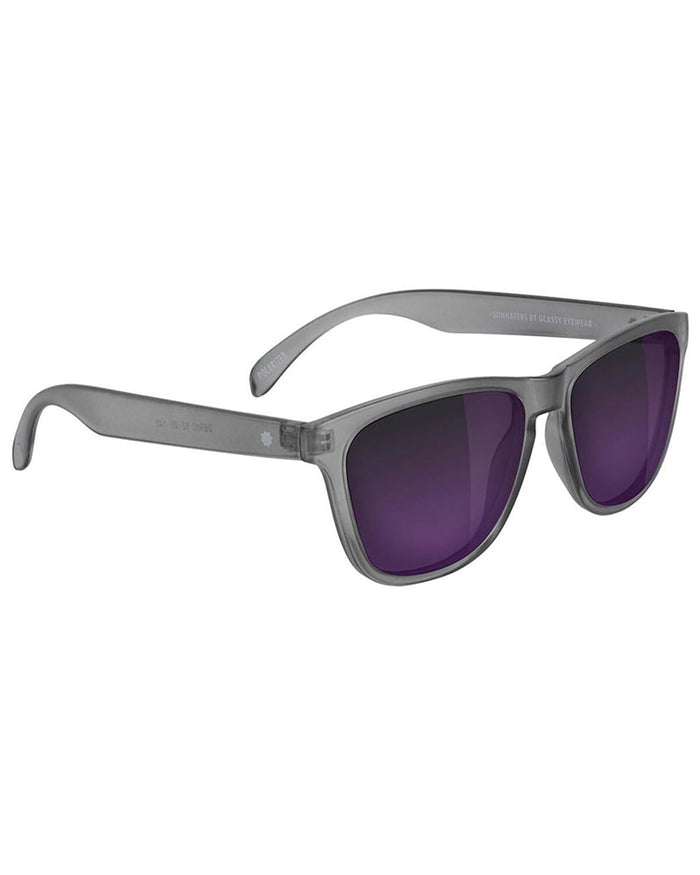 SUNHATERS Deric Polarized Sunglasses Matte Transparent Dark Grey