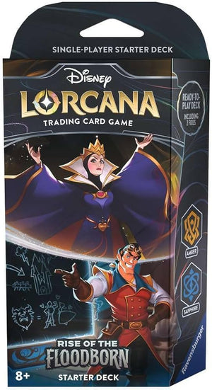 Disney Lorcana: Rise of the Floodborn Starter Card Deck (Amber & Sapphire)