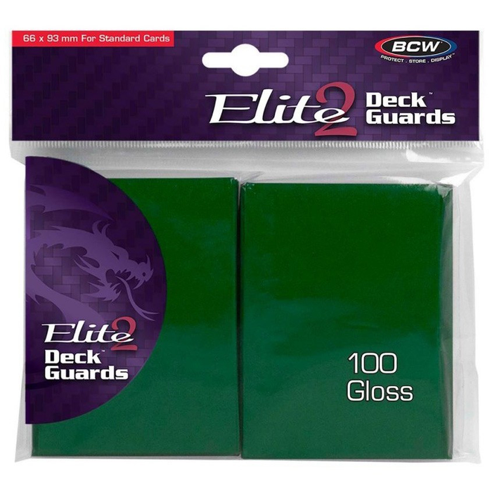 Deck Guards (Card Sleeves) Elite2 BCW Pack of 100 Gloss Green