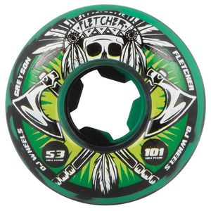 OJ Fletcher Tomahawk Skateboard Wheels - 53mm 101a - Green/Black Swirl (Set of 4)