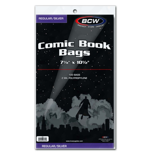 BCW SILVER AGE Comic Bags:  7 1/8" x 10 1.2" (2 Mil)