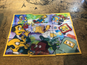SIMPSONS "A DAY AT THE OFFICE" LENTICULAR PUZZLE SET SMITHS AUSTRALIA All 9 Cards