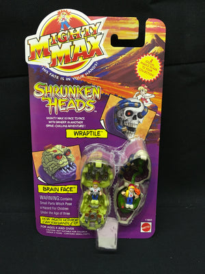 Mighty Max : Shrunken Heads Wraptile / Brain Face MOC CASE FRESH NEVER DISPLAYED