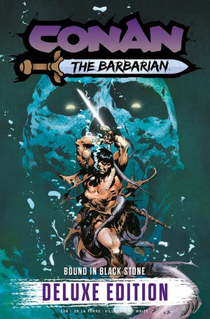 CONAN THE BARBARIAN BOUND IN BLACK STONE DELUXE EDITION HC VOL 01  ROBERTO DE LA TORRE SKULL CVR (MR)