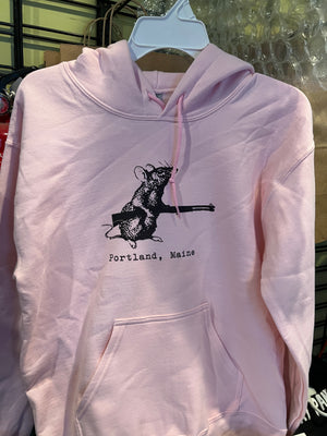 Hoodie: Vermin Uprising (Pink) - Portland, Maine (Pink Pullover Hoodie)