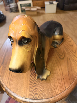 1960's "Axelrod" Basset Hound Hard Plastic Promotional Bank Flying A Gasoline Station