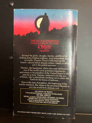 Omen III : The Final Conflict Paperback Novelization Movie Tie-In w/ Photos First Printing