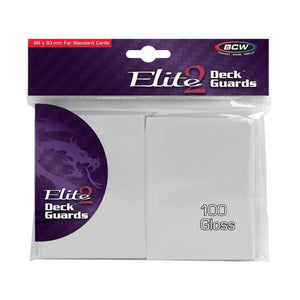 Deck Guards (Card Sleeves) Elite2 BCW Pack of 100 Gloss WHITE