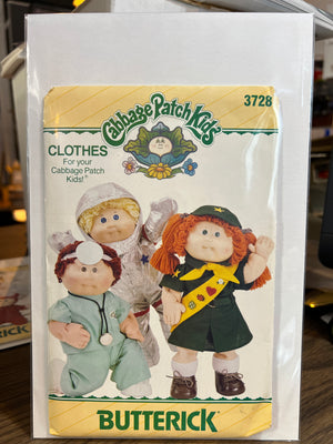 Cabbage Patch Kids : Butterick Clothes Pattern 3728 Scout / Astronaut / Doctor