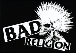 Sticker: Bad Religion - Skull With Mohawk (5" x 3.5")
