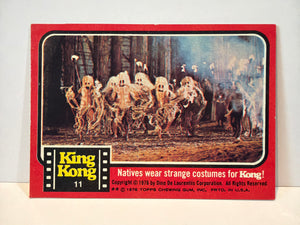 King Kong 1976 Topps Cards #11 Natives Wear Strange Costumes for Kong