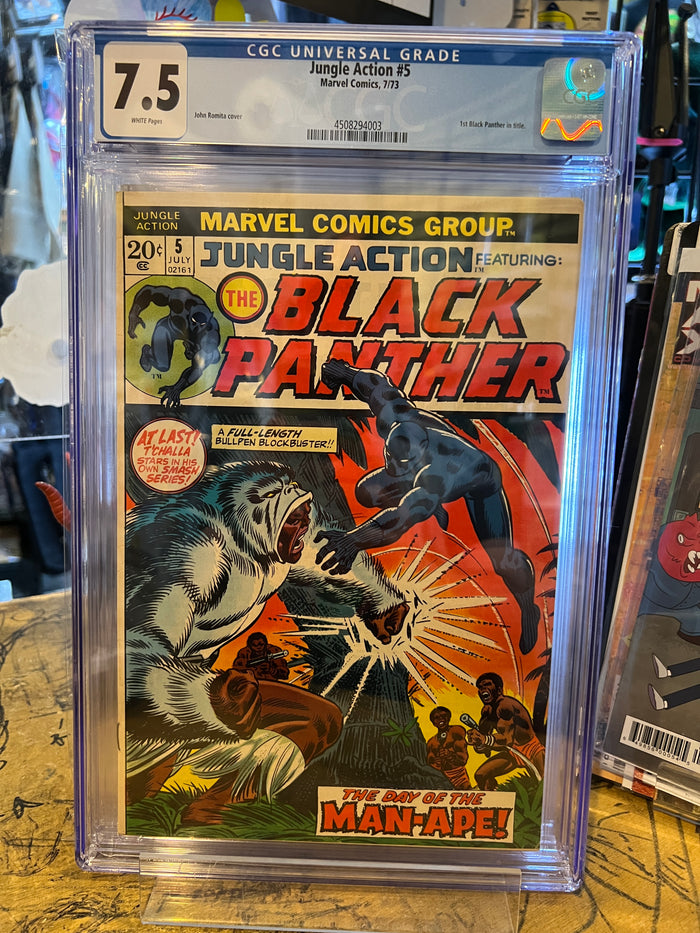 Jungle Action #5 CGC 7.5 White Pages (1st Black Panther Solo)