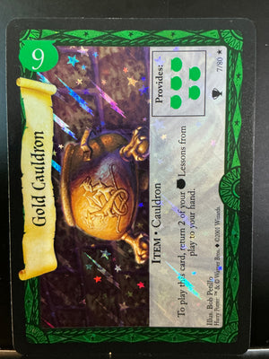 Harry Potter TCG Trading Card Game (2001) : Gold Cauldron Holofoil 7/80 (Quidditch Cup)