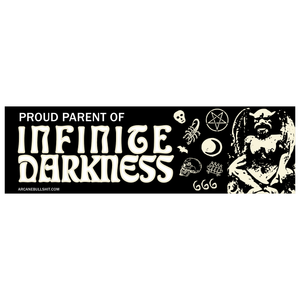 "Infinite Darkness" Glow-in-the-dark Bumper Sticker by Arcane Bullshit