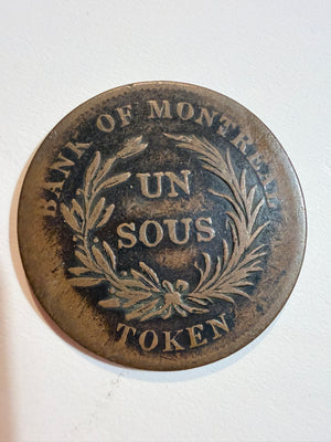 1 Sou (S) Bank of Montreal Bouquet Token (1830's)