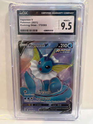 Vaporeon V Pokemon (2021 Evolving Skies) 9.5 CGC Graded