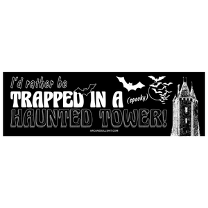 Sticker: "Haunted Tower" Bumper Sticker by Arcane Bullshit