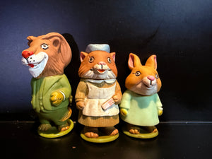 Richard Scarry's Puzzletown 1976 Playskool Figures : Doctor Lion, Nurse & Patient