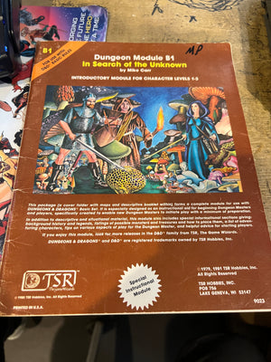 AD&D Advanced Dungeons & Dragons : Dungeon Module B1 In Search of the Unknown