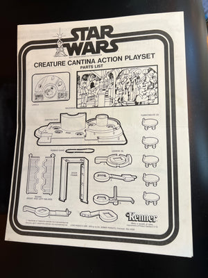Star Wars : Creature Cantana Vintage Instruction Sheet
