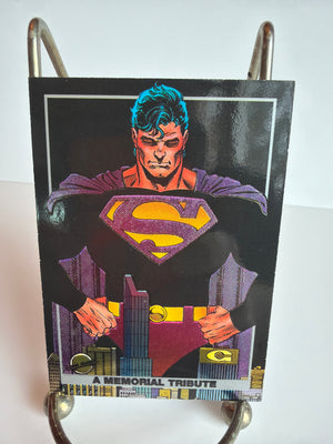 Death of Superman Cards 1992 Skybox: S3 Foil Insert Spectra-etch Memorial Chase