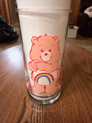 Care Bears : Vintage Pizza Hut Glass "Cheer Bear" Mint Condition 1983