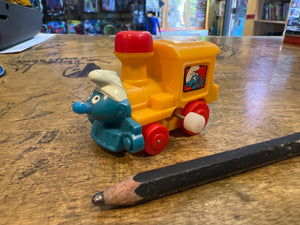 Smurfs : 1982 Vintage Smurfs WInd-Up Train Set (Train only / Working!) Galoob