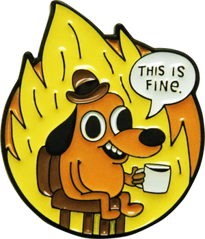 Enamel Pin: KC Green - "This Is Fine" Question Hound