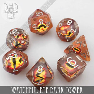 Dice Set (King Of Crits): Watchful Eye - Dark Tower (x7 Dice Set)