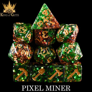 Dice Set (King Of Crits): Pixel Miner (x11 Dice Set)
