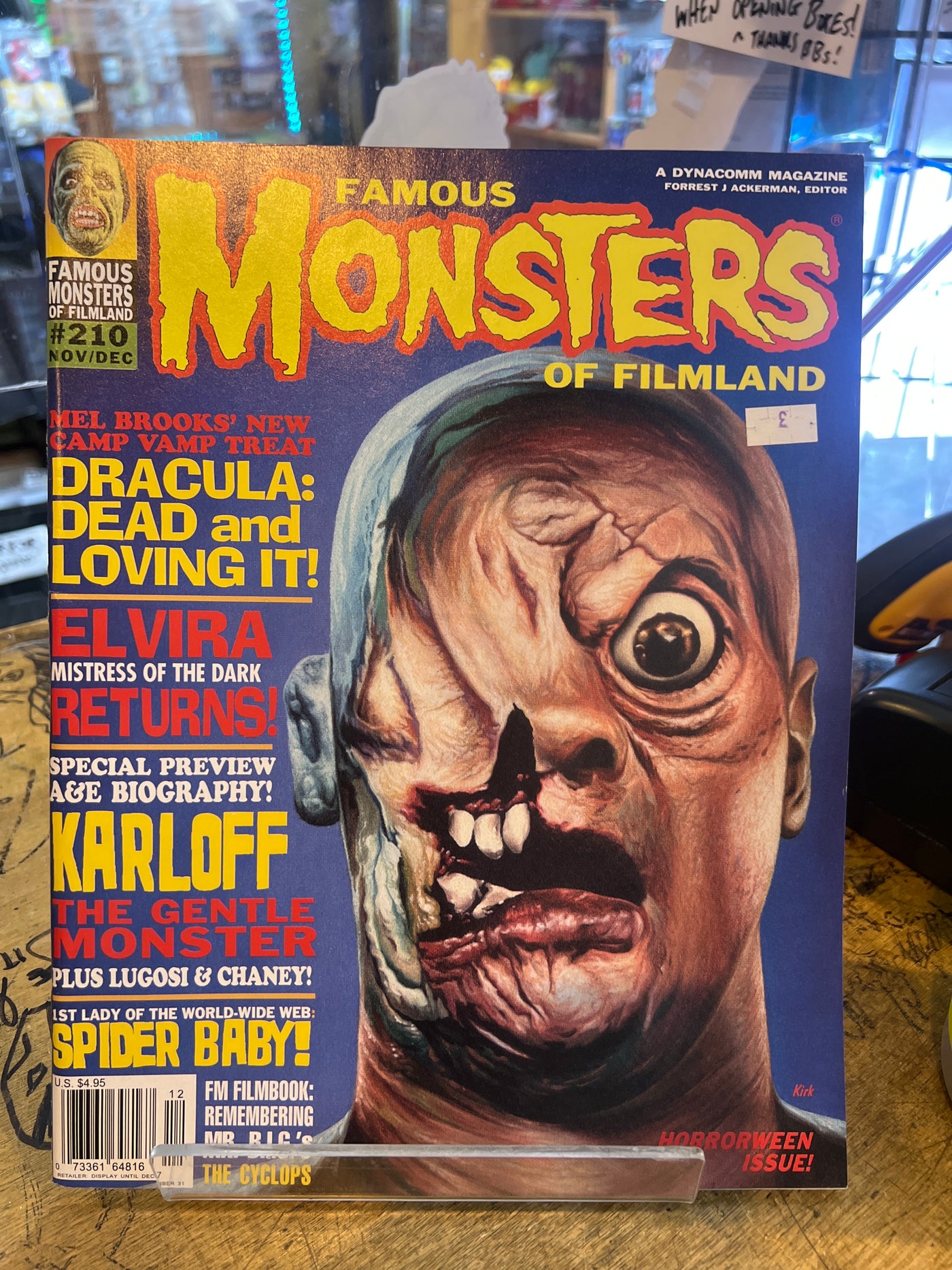 a dark web of monsters series FAMOUS MONSTERS OF FILMLAND #210 – Fun Box Monster Emporium