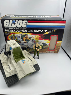 Gi Joe : (ARAH) 1986 Sgt. Slaughter w/ Triple-T & Box!