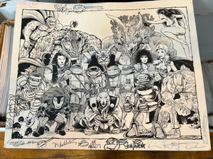 Vintage Teenage Mutant Ninja Turtles Print TMNT Signed by Kevin, Jim, Eric, Steve, and four more!