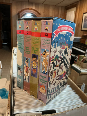 A Child's Video Christmas : VHS Rankin Bass Rudolph, Drummer Boy, Frosty, & Santa Claus is Coming to Town (used)