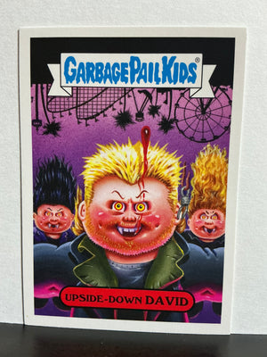 Garbage Pail Kids : Revenge of the Horror-ible (2019 Series) - 80's Horror Sticker - 8b Upside Down David