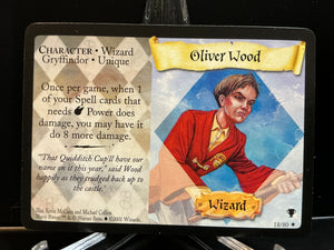Harry Potter TCG Trading Card Game (2001) : Oliver Wood (Non-Holo) 18/80