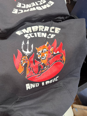 T-Shirt: Embrace Science and Logic - Devil Pullover Hoodie