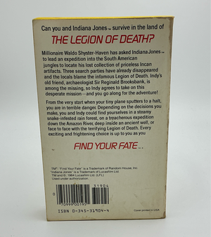 Indiana Jones Find Your Fate #6 : Legion of Death Vintage Paperback