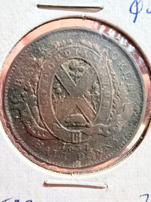 Bank of Montreal 1842 : Canadian Half-Penny Pre-Canadian Confederation