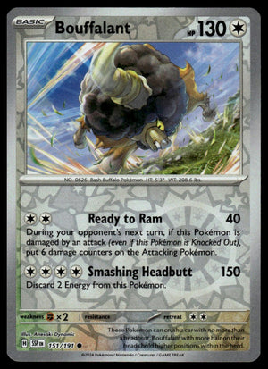 Pokemon: SV08: Surging Sparks #151/191 Bouffalant