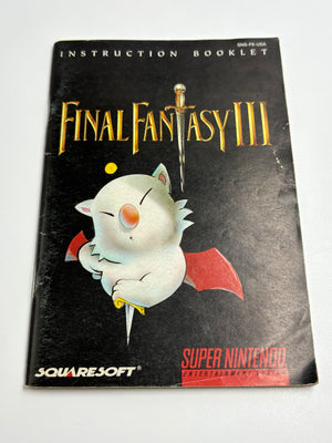 Super Nintendo SNES : Final Fantasy iii - Manual Only