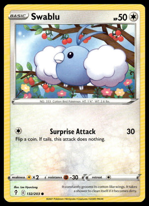 Pokemon SWSH07: Evolving Skies #132/203 Swablu