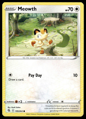 Pokemon SWSH08: Fusion Strike #199/264 Meowth