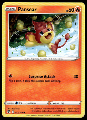 Pokemon SWSH08: Fusion Strike #037/264 Pansear