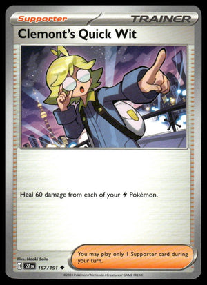 Pokemon SV08: Surging Sparks #167/191 Clemont's Quick Wit