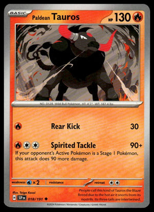 Pokemon SV08: Surging Sparks #018/191 Paldean Tauros