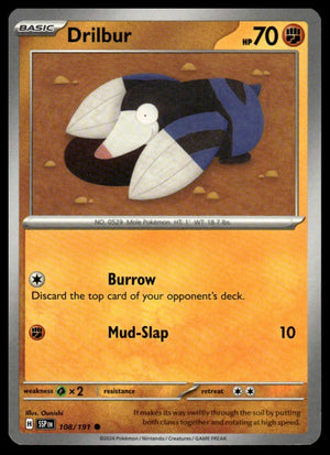 Pokemon SV08: Surging Sparks #108/191 Drilbur