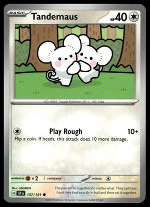 Pokemon : #157/191 SV08: Surging Sparks Tandemaus Common