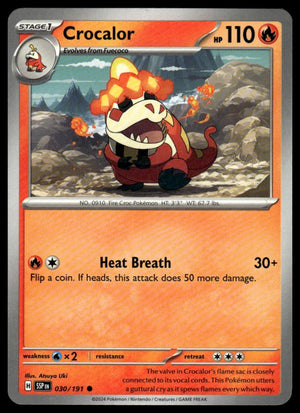 Pokemon : #030/191 SV08: Surging Sparks Crocalor Common